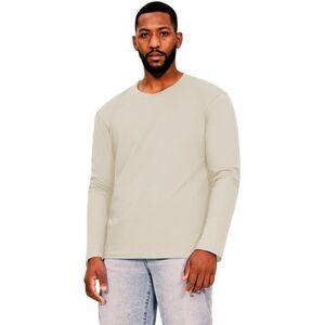 Casual Classic Mens Ringspun Cotton Long-Sleeved T-Shirt / Ecru